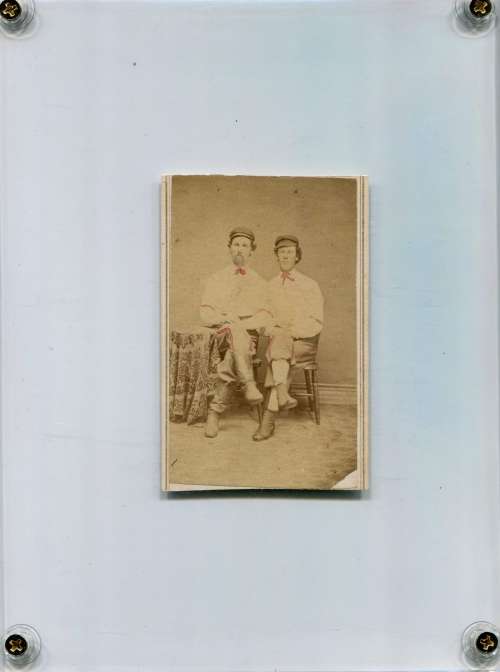 Two Early Base Ball Players in Studio 1860s-70s